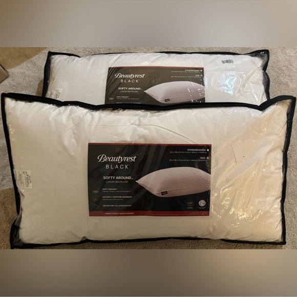 🎉LAST CHANCE🎉2PC BEAUTYREST BLACK Luxurious Down And Feather Blend Pillows - Picture 1 of 10